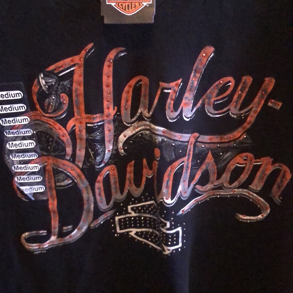 NWT Harley Davidson Black Bling Tee M
